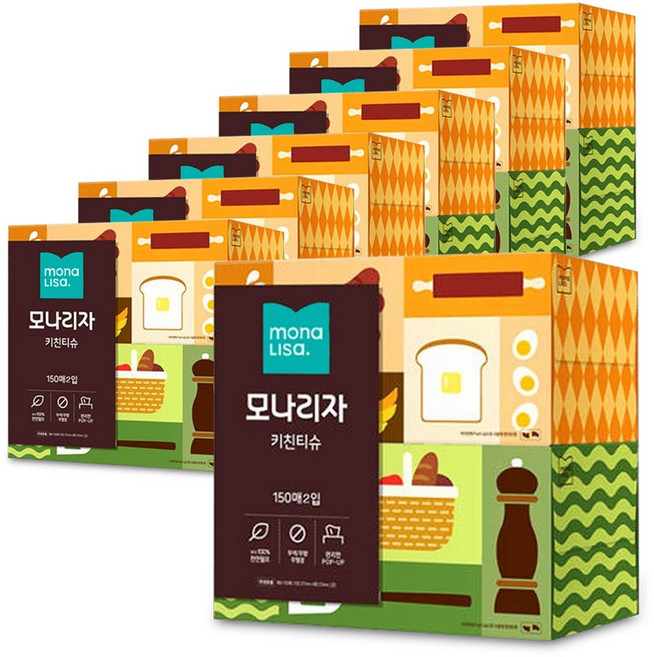 모나리자 뽑아쓰는 키친티슈 150매, 14개