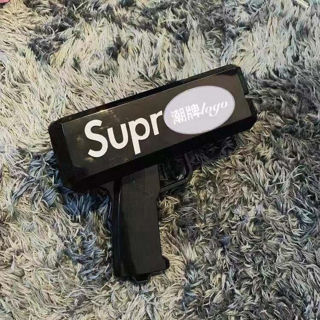 噴錢槍 氣氛道具 婚禮酒吧 sup 玩具 抖音同款 鈔票槍, 1個, 炫酷黑電池款雙槍+1000美金道具