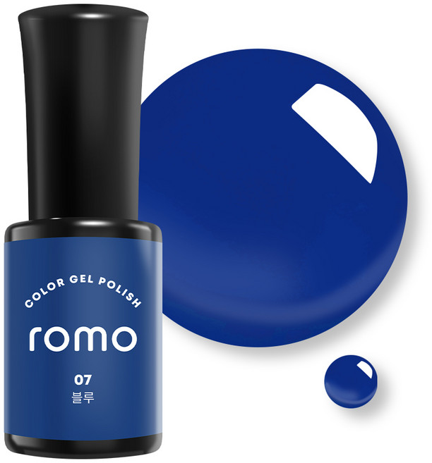 ROMO 로모 젤네일 컬러젤 73종 셀프젤네일 네일아트 네일재료 GELNAIL, 1개, 5g, 007.블루