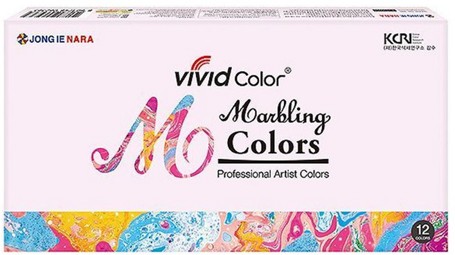 12색 마블링 물감x1개 12ml 마블링물감놀이