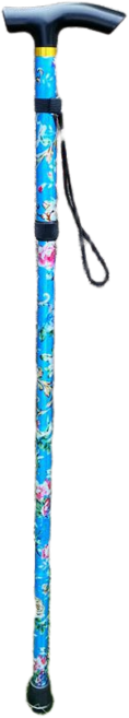 뮤페즈mupez 고급형 노인지팡이 접이식 지팡이 MPZ-03, 1개, color_꽃그림_맑은파랑