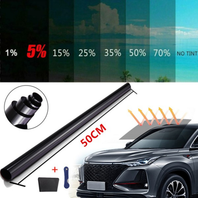 50cmX3m 창 필름 안티 UV 반사 색조 보호기 스티커 투과율 1% 자동차 홈 유리, 06 5 Percent Clear, 1개