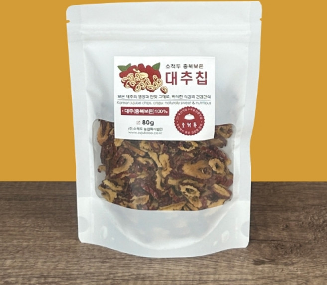 소적두 국산 수제 보은 대추칩 대추과자, 1개, 80g