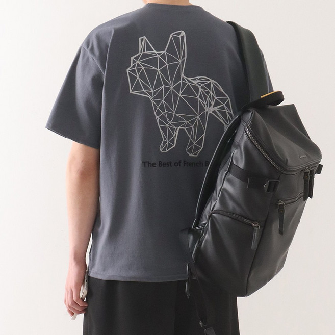 비침없이 탄탄한 불독 자수 오버핏 아이스 분또 반팔티 ZZBTB084