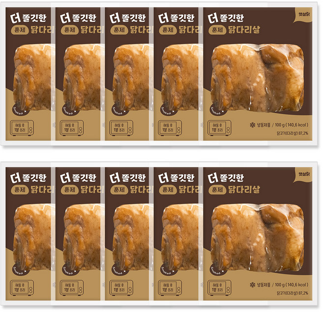 햇살닭 더쫄깃한 훈제 닭다리살(100g), 10개, 100g