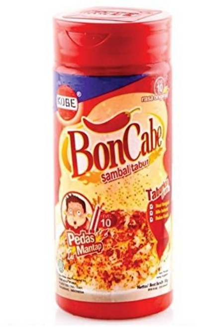 Kobe Bon Cabe Sambal Tabur- Chilli Sprinkles Origi 고베 본 카베 삼발 타부르 - 칠리 스프링클 오리지널 레벨-10 50그램/1.76온스(, 1개, 50g