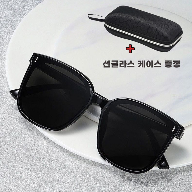 꽃소담 남녀공용 빅 오버 캣츠 블랙 선글라스 자외선차단 빅사이즈 만능코디 + 케이스 HZHF3892