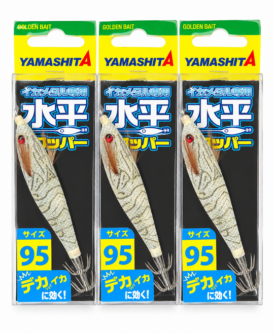 6위 - 야마시타 수평 에기 95 시라사새우 3개 세트 수평드롭퍼 갑오징어 쭈꾸미 야광 수평 에기, 1세트