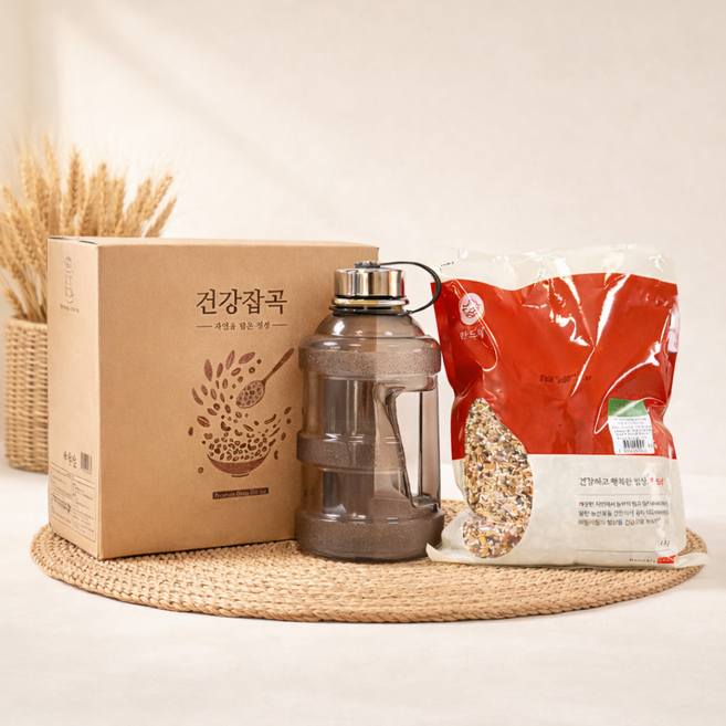 혼합12곡 귀리 렌틸콩 검정찰현미 밀폐용기 잡곡 선물세트, 1세트, 2kg