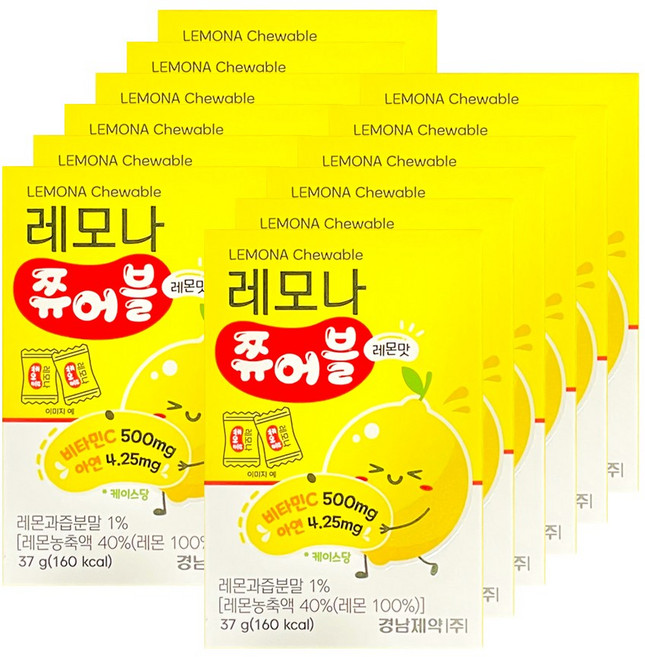 레모나 쮸어블 레몬맛, 37g, 12개