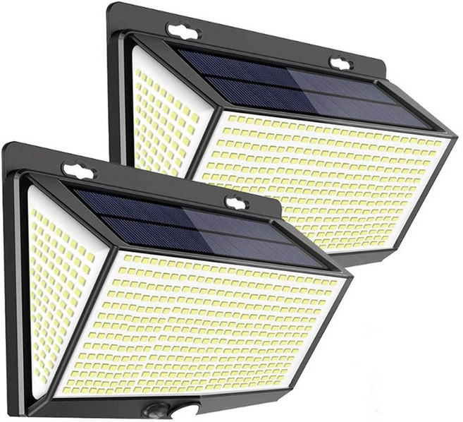 1+1 468구 LED 2개 세트 벽등 태양열 벽부등 감지 센서등 방수 외부 베란다 벽조명 태양광 인테리어 외벽등 정원등 실외 전등 야외 직부등 실외벽 벽전등