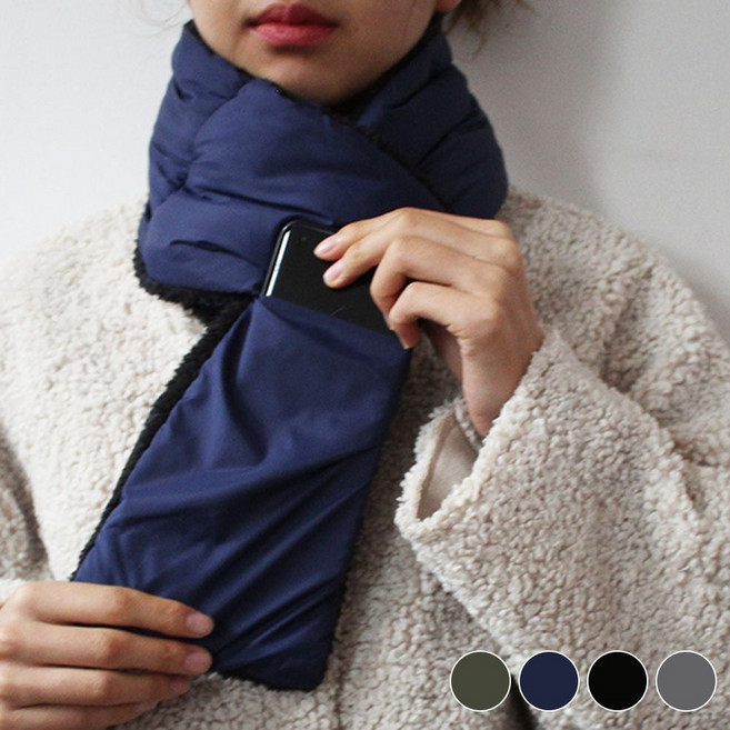 남녀목도리 겨울 따뜻한 패딩스타일 휴대성 좋은 남여공용 목도리