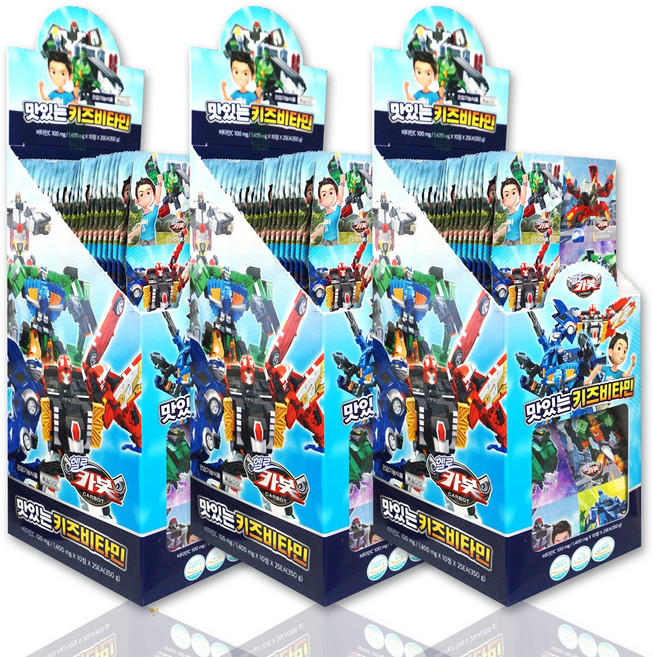 헬로카봇 어린이 캐릭터 비타민 건강기능식품 복숭아맛 대용량, 3개, 250회분