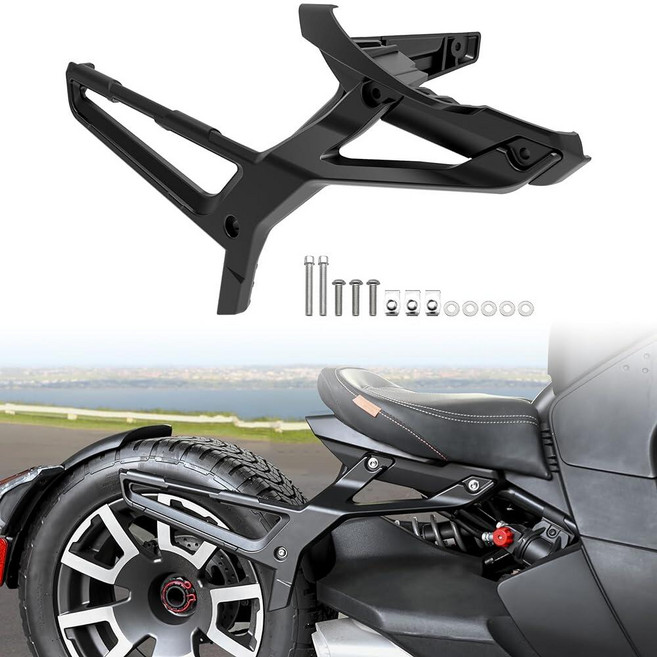 SAUTVS Can-Am Ryker용 알루미늄 새들백 랙 Can Am Ryker 모든 모델 액세서리용 블랙 수하물 가방 랙 키트 (#219400856 교체)