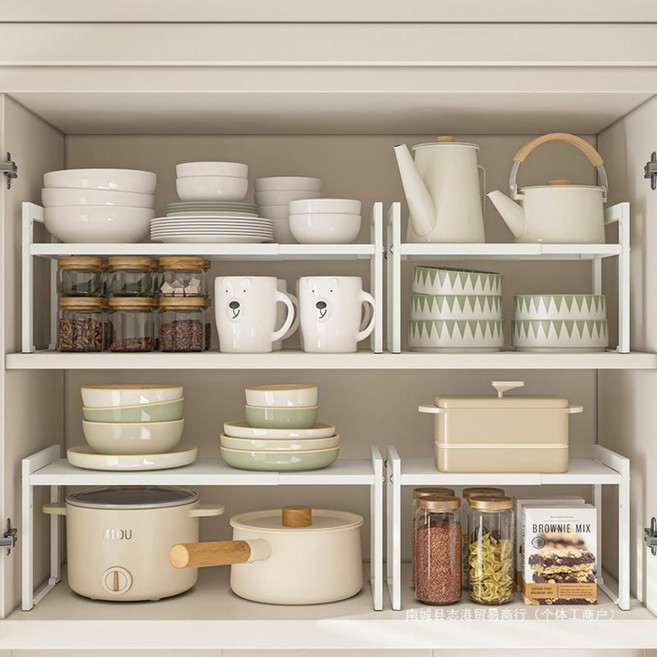 알뜰살림 모던 길이조절 주방선반 접시정리대 싱크대 정리선반, 퓨어화이트