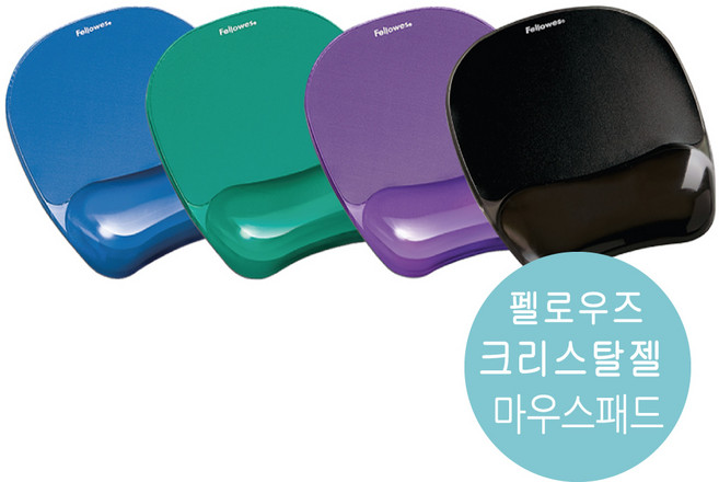 펠로우즈 마이크로밴젤 항균 크리스탈 마우스패드 손목보호, 블랙, 1개