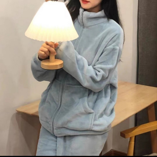 睡衣套裝 加厚加絨保暖家居服