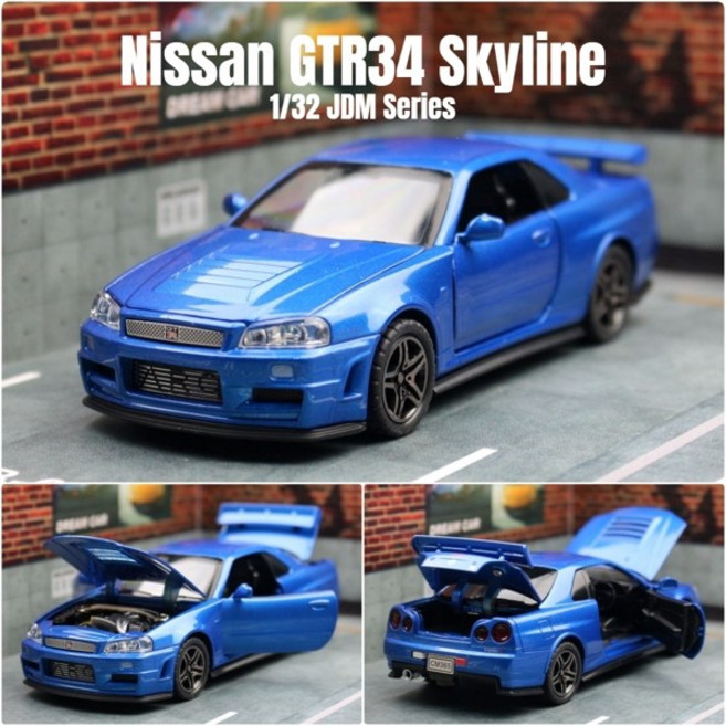 1/32 닛산 스카이 라인 GTR R35 Nismo GT3 를 레이싱 장난감 자동차 모델 RMZ CiTY 다이 캐스트 합금 미니어처 사운드 라이트 컬렉션, [06] Nissan GTR34