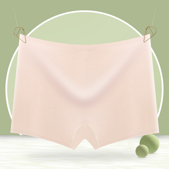 平角內褲中腰網紅加強版四角內褲女防走光女士純棉料二合一安全褲, L