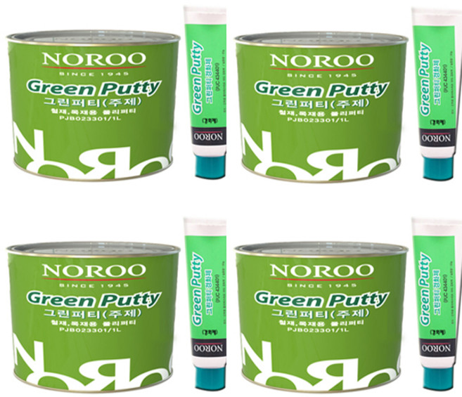 노루페인트 목재 철재 자동차용 보수제 그린퍼티 1L, 4개