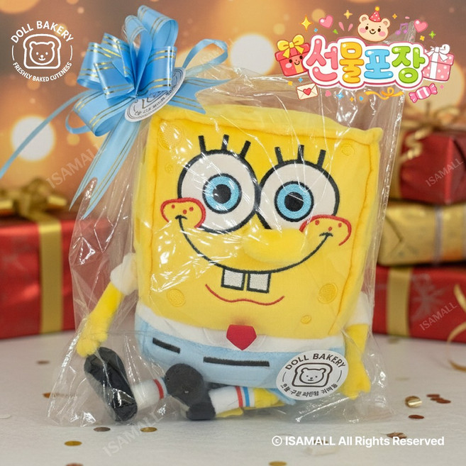 (선물포장) 스폰지밥 인형 블루버전 25cm 공식라이선스 정품 돌베이커리, 1개, 스폰지밥인형_블루