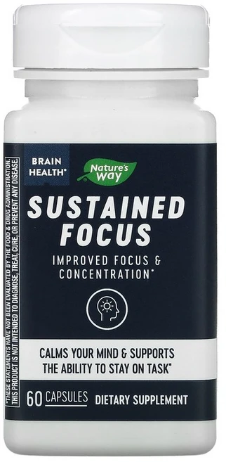 네이쳐스웨이 서스테인드 포커스 임푸루브드 포커스 & 컨센트레이션 캡슐, 1개, 60개입, 60정 - 쿠팡