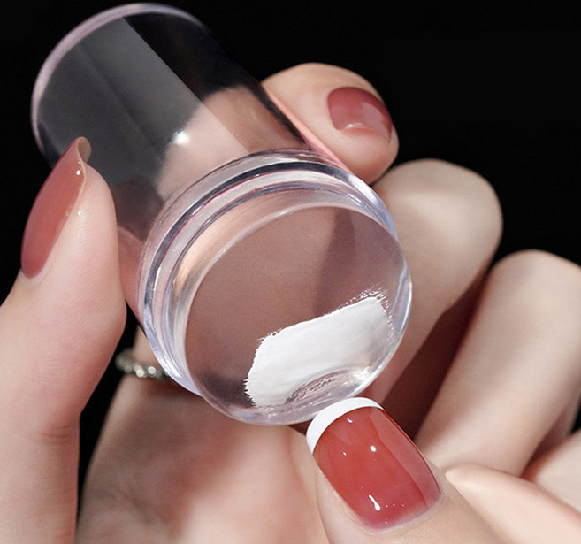 2/3/4 세트구성 셀프 프렌치 네일 스탬프 양면 꾹꾹이 젤네일 아트 재료 실리콘 도장 생화네일, 투명, 2개