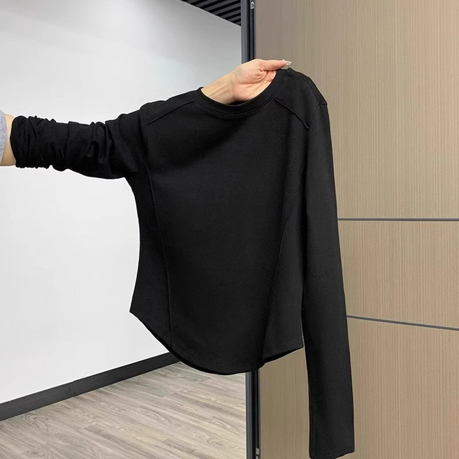 긴팔 티셔츠 라운드넥 순면 스판 심플 디자인 SH1632