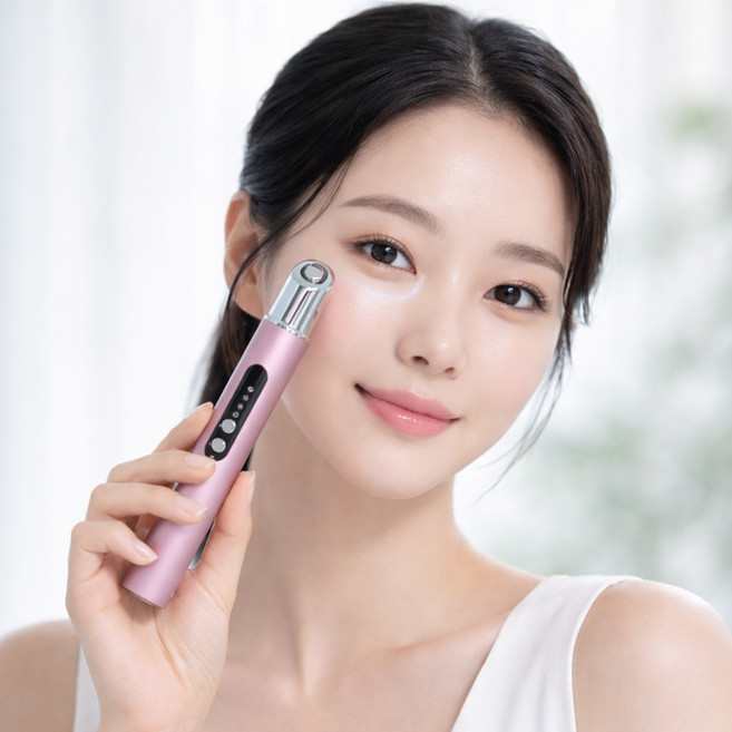 젠느 립스틱 아이뷰티 HIT-J200 눈가마사지기 EMS 온열 쿨링 진동 아이케어 뷰티디바이스, 핑크