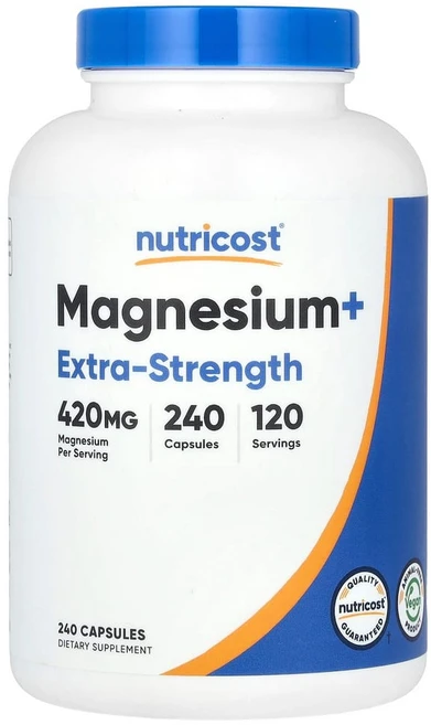 뉴트리코스트 마그네슘+ 엑스트라-스트렝스 420mg 240캡슐 1병, 1개, 240정 - 쿠팡