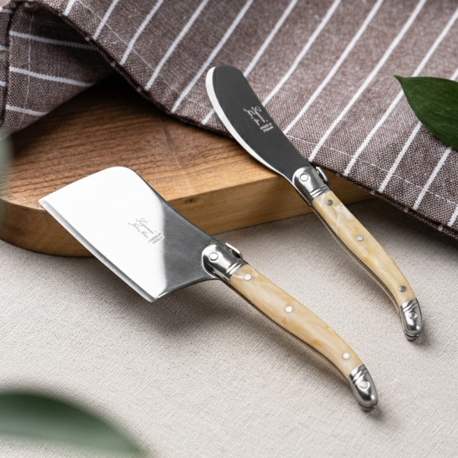 장네론 라귀올 버터나이프 + 치즈커터 세트, 1개, 마블베이지