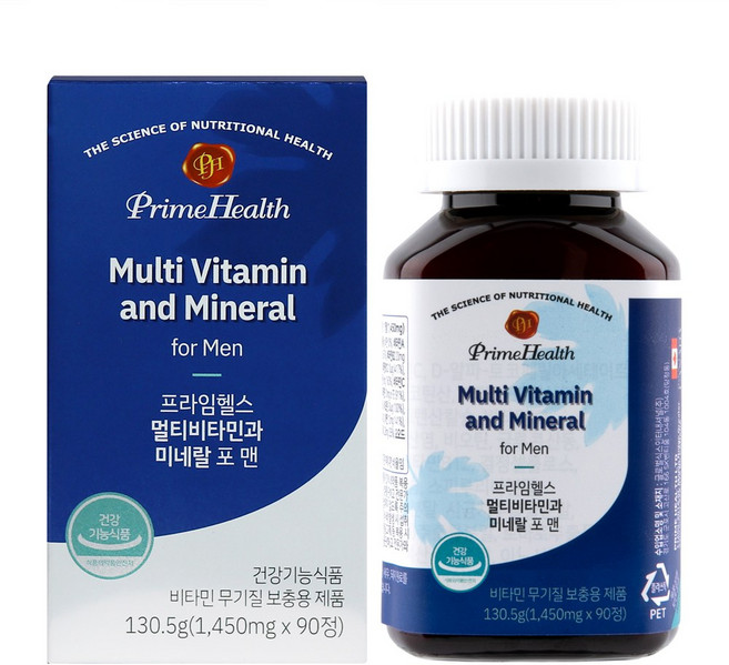 프라임헬스 멀티비타민과 미네랄 포 맨 3개월분 130.5g, 90정, 1개