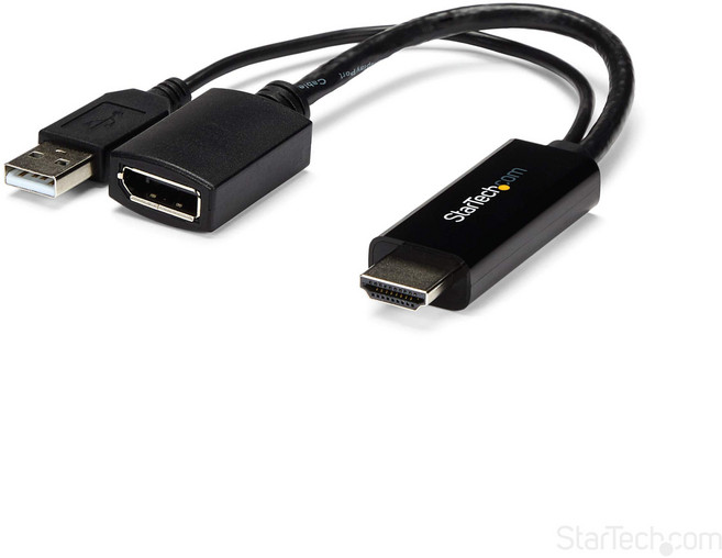 StarTech.com HDMI - DisplayPort 4K30Hz HDMI - USB HD2DP 변환 어댑터 디스플레이 포트, 2 Adapter, 1개
