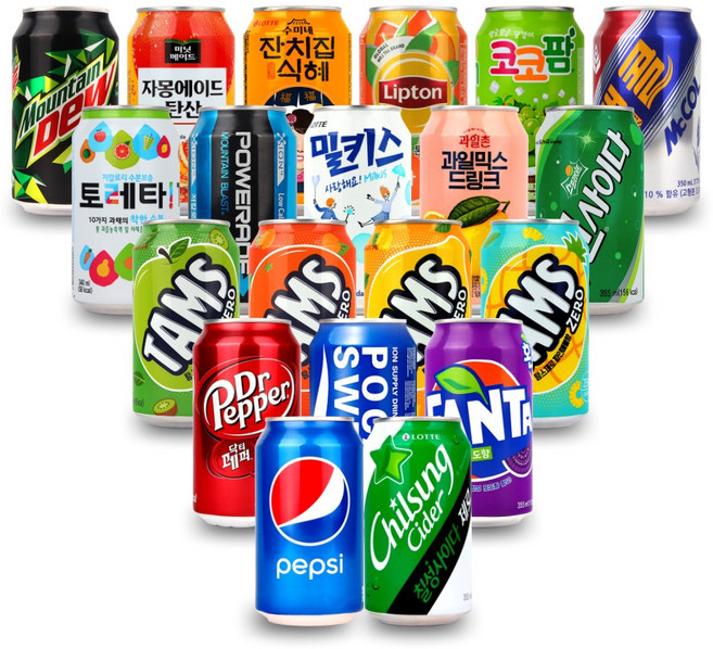 [뚱캔박스세트 20캔입] 버라이어티S세트 20캔 럭키박스, 1세트, 355ml