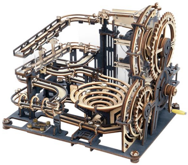 Robotime-Rokr 마블 런 세트 5 종 3D 나무 퍼즐 DIY 모델 블록 키트 조립식 장난감 선물 성인 야간 도시 청을 위한