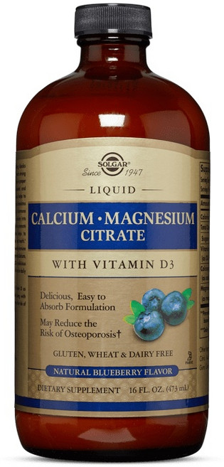 솔가 리퀴드 칼슘 마그네슘 구연산 비타민 D3 내추럴 블루베리, 1개, 473ml