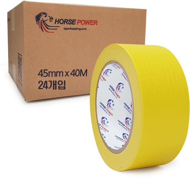홀스파워 SBT04 자동차 도장 도색 종이마스킹테이프 노랑 45mm x 40M, 24개