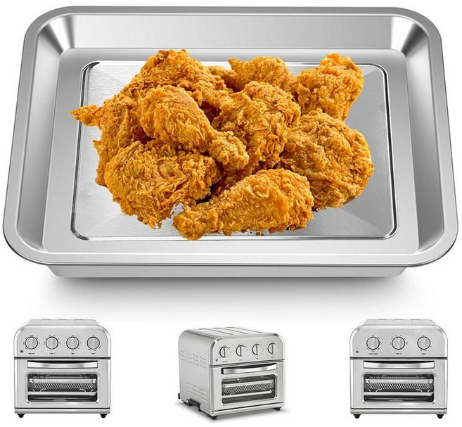 Cuisinart TOA-28 AFR-25 에어 프라이어 컨벡션 오븐용 바스켓 트레이 교체품 27.9 x 22.9cm(10.74 9.09인치) 메시 스틸 와이어 랙 액세서리, 1 PCS Tray for Cuisinart TOA-2