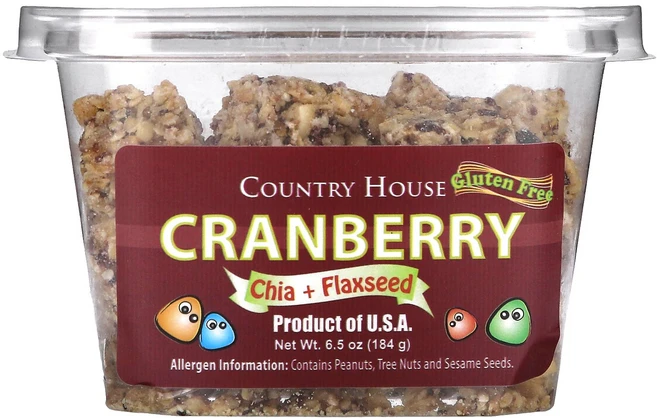 Country House 크랜베리 치아 + 아마씨 184g(6.5oz) House (컨트리 하우스), 184g, 1개 - 쿠팡