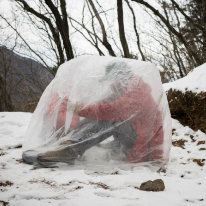 하모니아 초경량 비닐쉘터 생존배낭 등산용 사각, 150 x 150 x 150 (중)