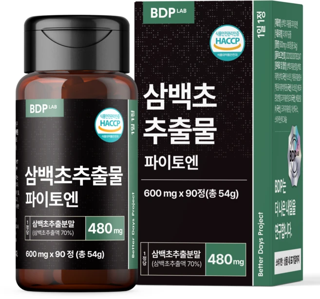 삼백초 추출물 파이토엔 식약청 HACCP 비디피랩 100% 정품 인증, 1개, 90정 - 쿠팡