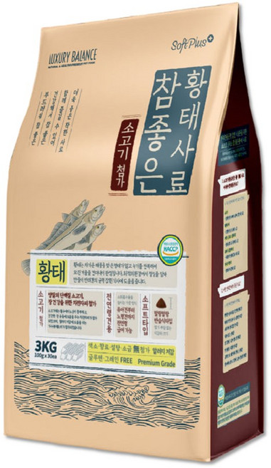 소프트플러스 반습식 참좋은 황태 사료, 3kg, 1개, 황태+소