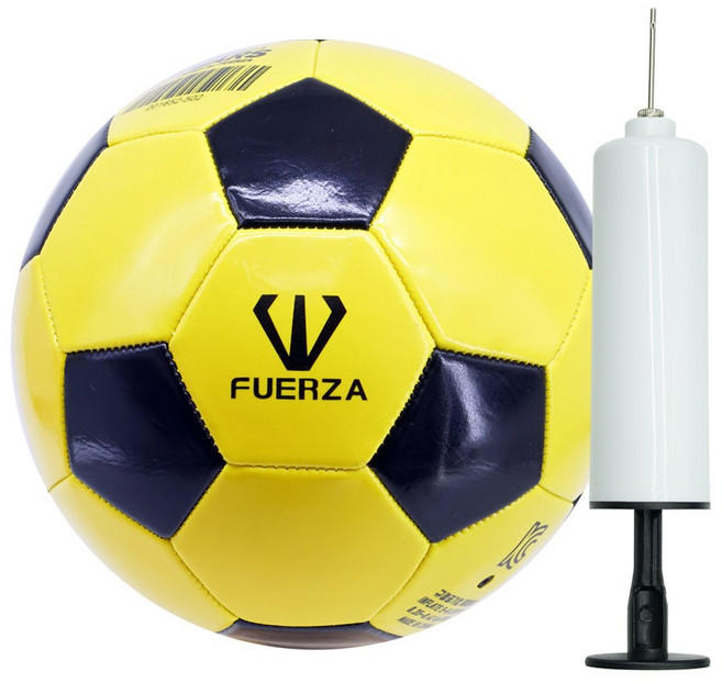 훼르자 마스 축구공 4호(옐로우)+볼펌프, 단품, 1개