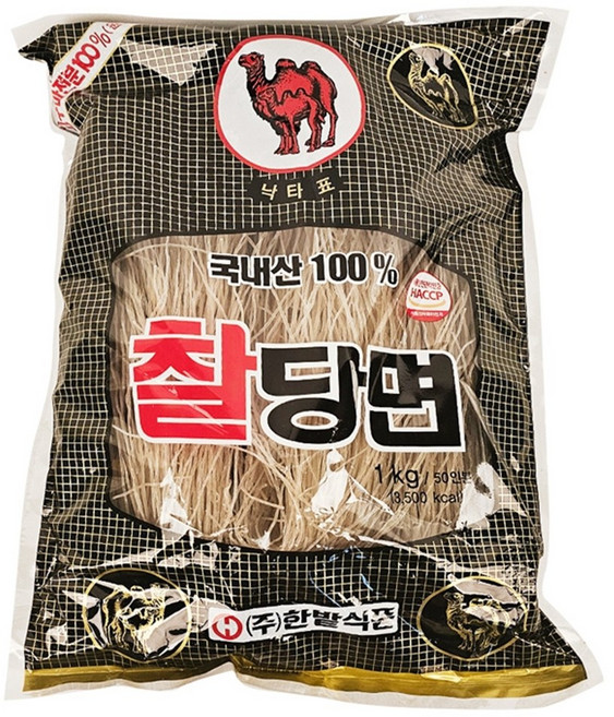 대용량 국내산 당면 1kg 고구마 찰당면 사리 50인분 기본 둥근 얇은 낙타표, 1개