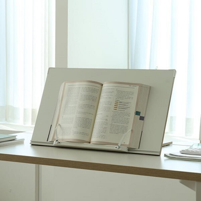 [예스24배송] 이룸 프라임 필기 기능1단 독서대 P600 슬라이드 책받침대 화이트 : 화이트 색상 필기 기능 독서대