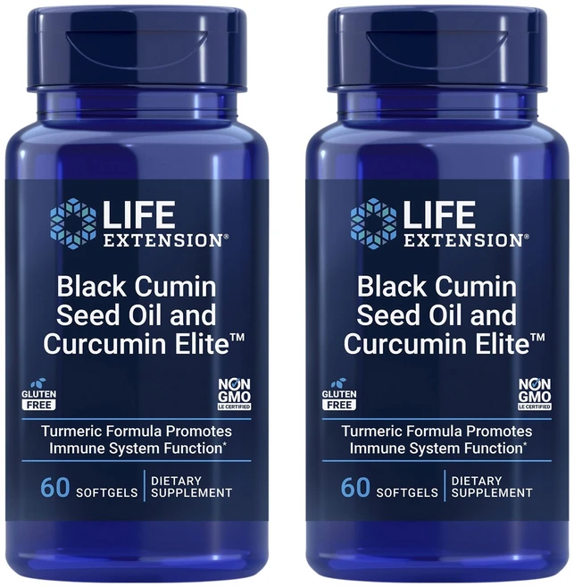 라이프익스텐션 블랙 쿠민 시드 오일 앤 커큐민 엘리트 소프트젤, 60정, 2개 - 쿠팡