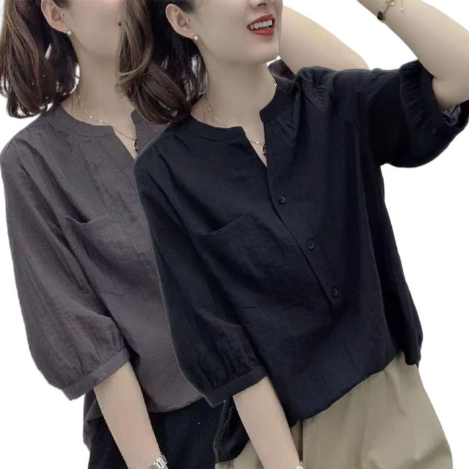 1 + 1 여름 여성 반팔티 반팔 티셔츠 블라우스 반팔셔츠 여름셔츠 HEL5664 30