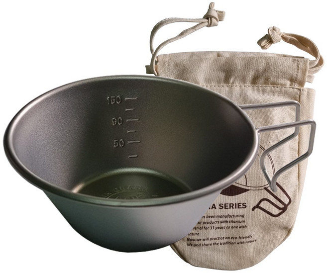 시에라컵 AMG 티타늄 캠핑 컵 티탄 고정형 370 전용케이스 포함, 1개, 1개