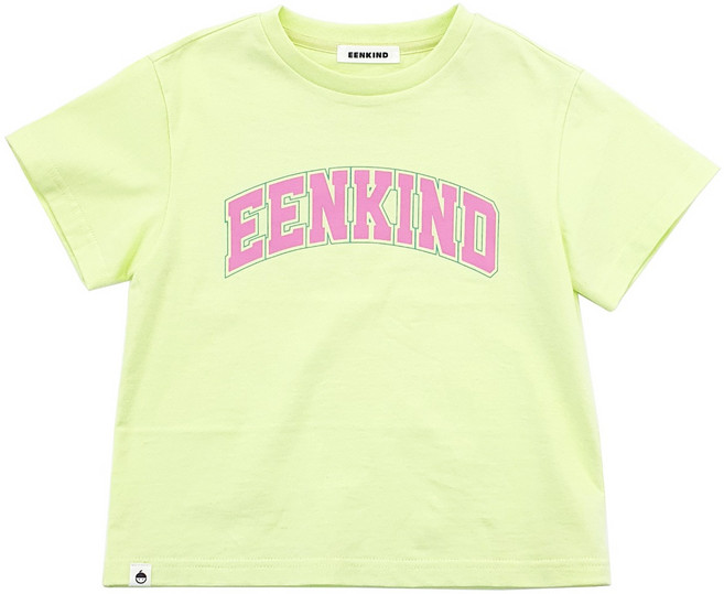 에인킨드 베이직 빅로고 티셔츠_파스텔 라임 옐로우