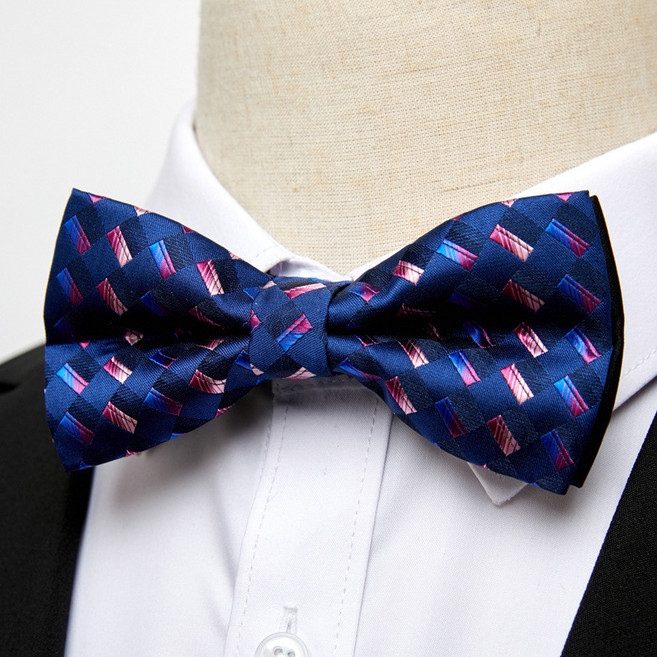 男士滌綸絲新款花紋領結